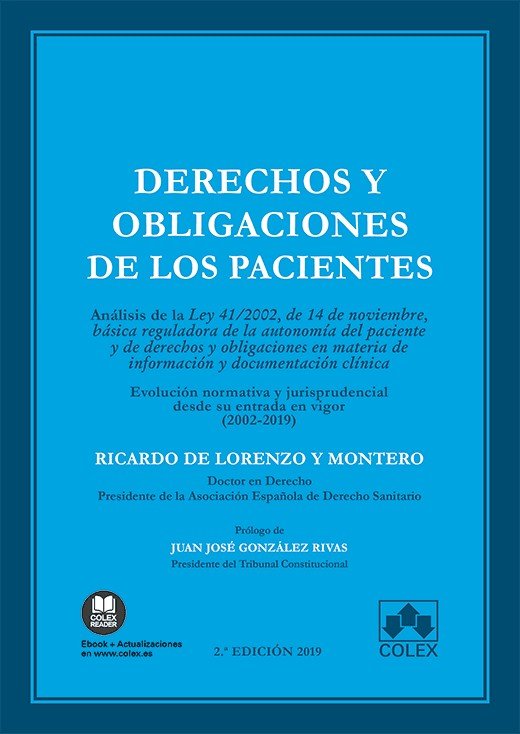 Derechos y obligaciones de los pacientes, de de Lorenzo y Montero, Ricardo | portada del libro