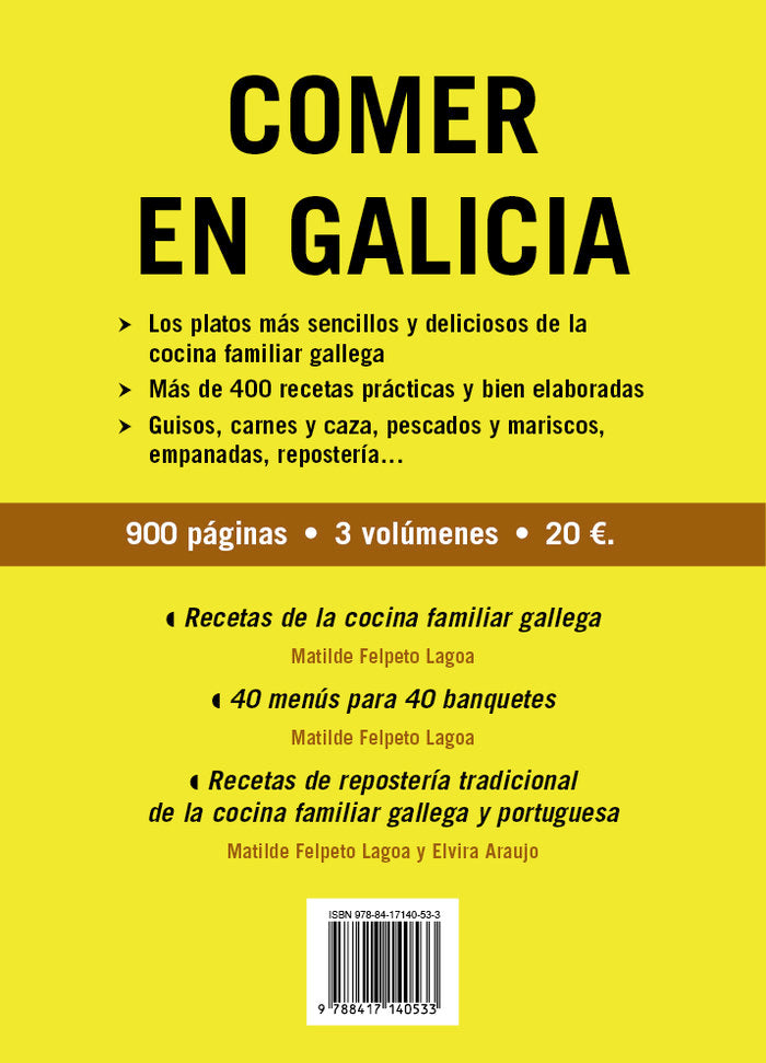 Comer en Galicia, de Felpeto Lagoa, Matilde | portada del libro