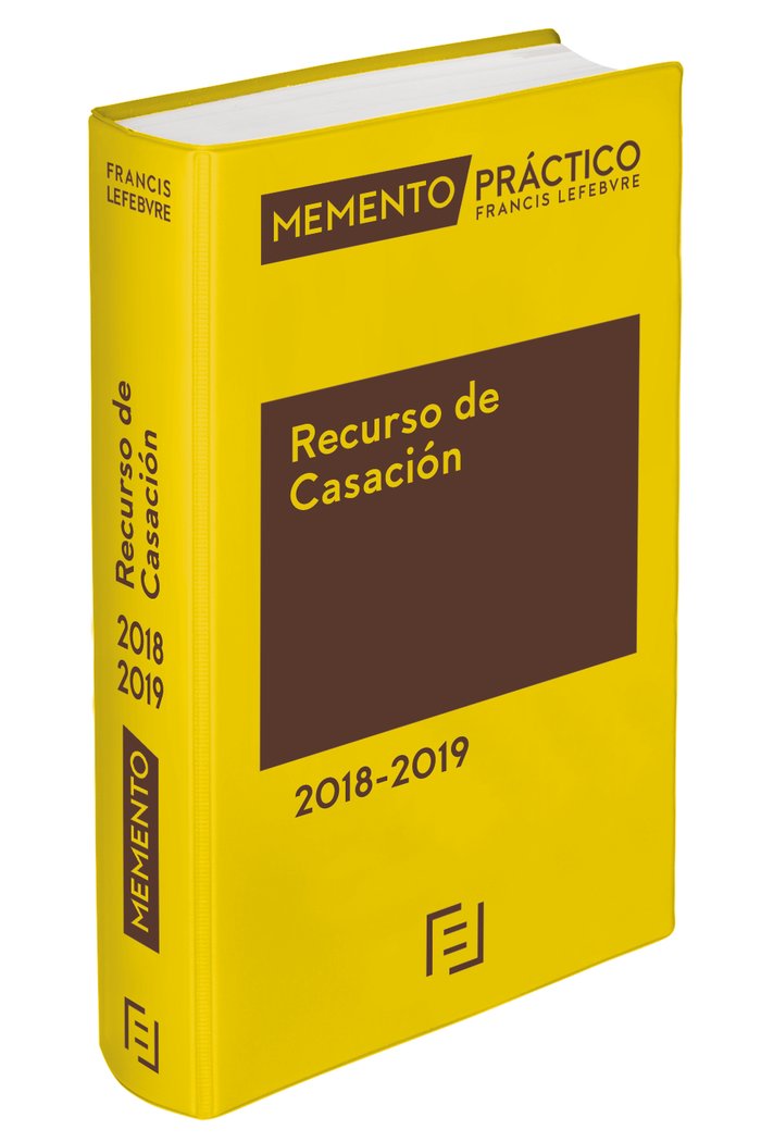 Memento Recurso de Casación 2018-2019, de Lefebvre-El Derecho | portada del libro
