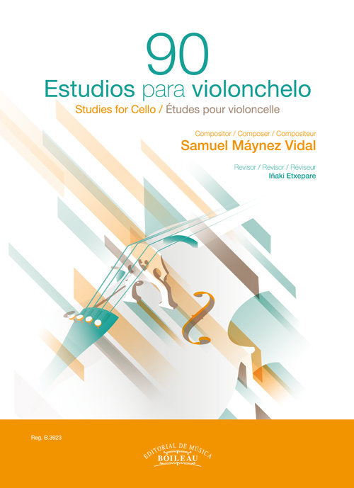 90 Estudios para violonchelo, de Máynez Vidal, Samuel | portada del libro