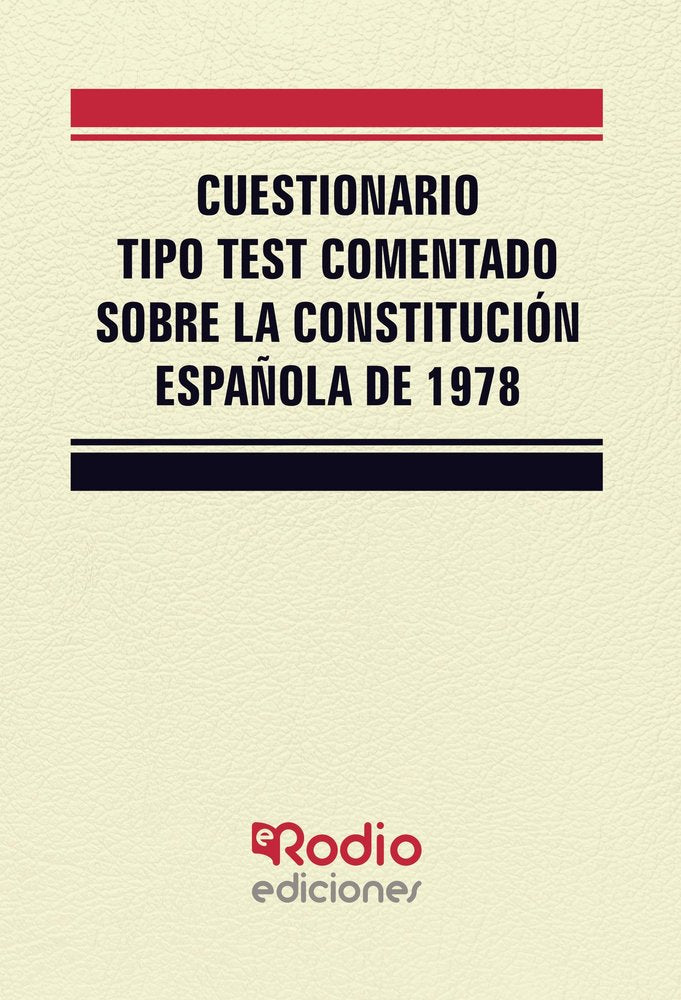 Cuestionario tipo test comentado sobre la Constitución Española de 1978., de Varios autores | portada del libro