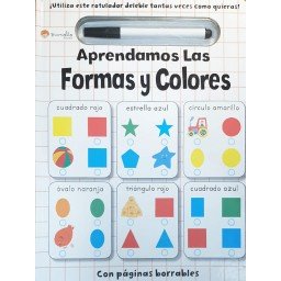 APRENDAMOS FORMAS COLORES BORRAR Y ESCRIBR, de ELIZABETH GOLDING | portada del libro