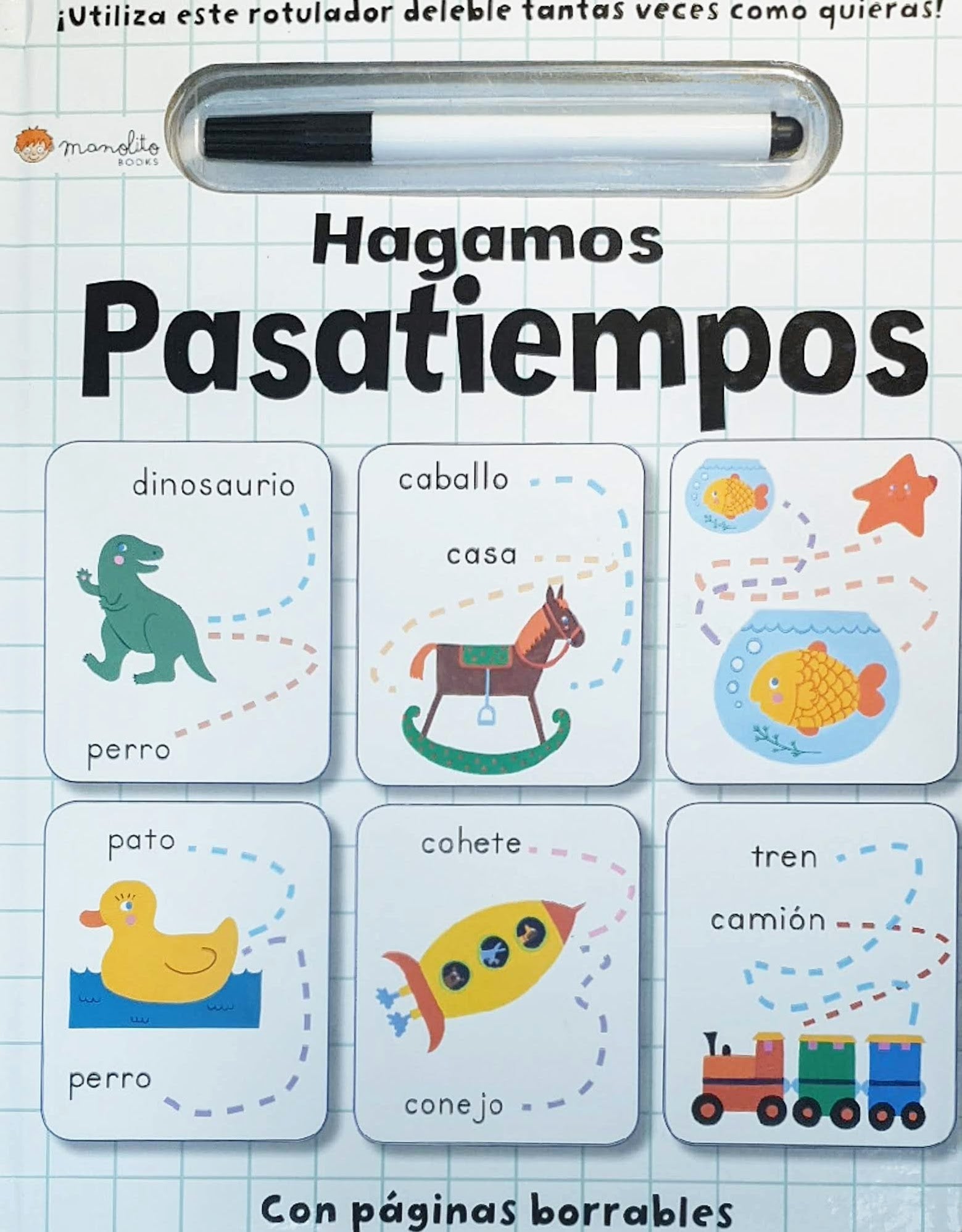 HAGAMOS PASATIEMPOS BORRAR Y ESCRIBIR ED, de ELIZABETH GOLDING | portada del libro