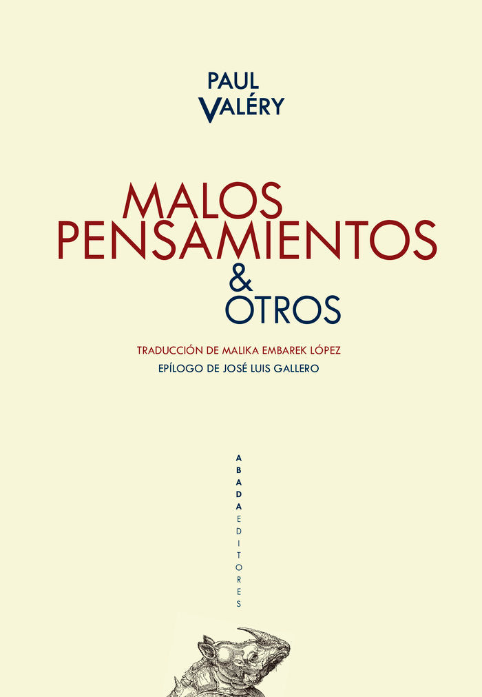 MALOS PENSAMIENTOS & OTROS, de VALERY, PAUL | portada del libro