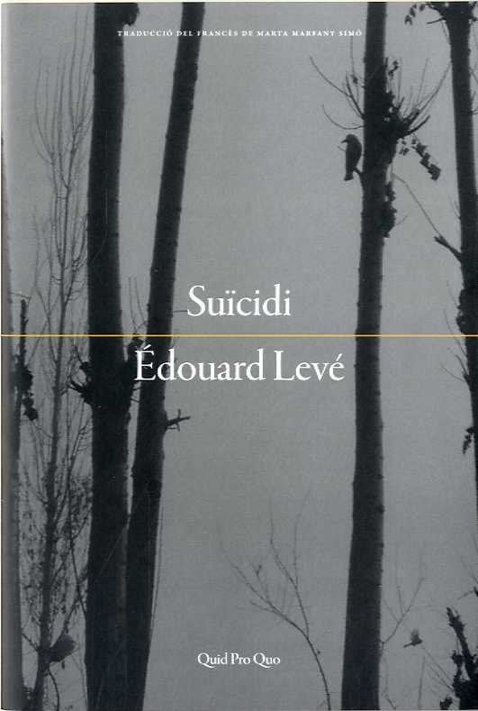Suïcidi, de Lévé, Édouard | portada del libro