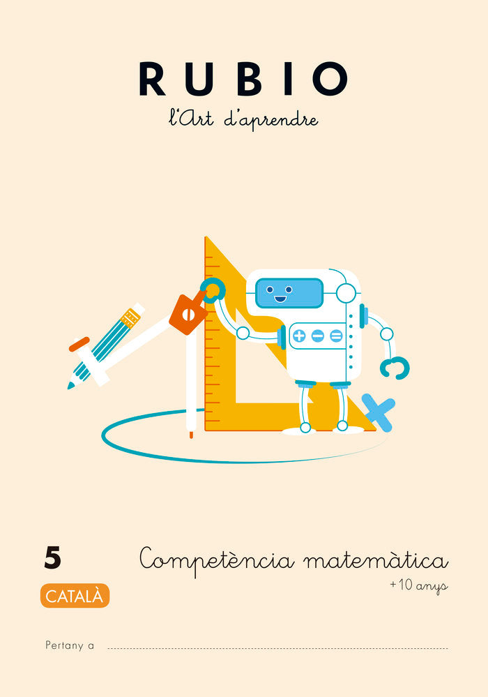 Competència matemàtica RUBIO 5 (català), de Varios autores | portada del libro