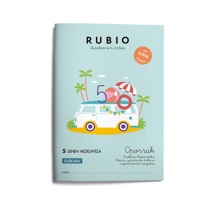 RUB VACACIONES 5 PRIMARIA EUSKERA | portada del libro