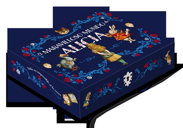 Caja maravilloso mundo de Alicia, de Carroll | portada del libro
