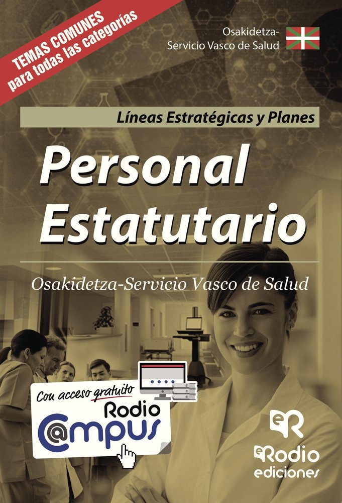 Personal Estatutario. Osakidetza-Servicio Vasco de Salud. Líneas Estratégicas y Planes., de Varios autores | portada del libr