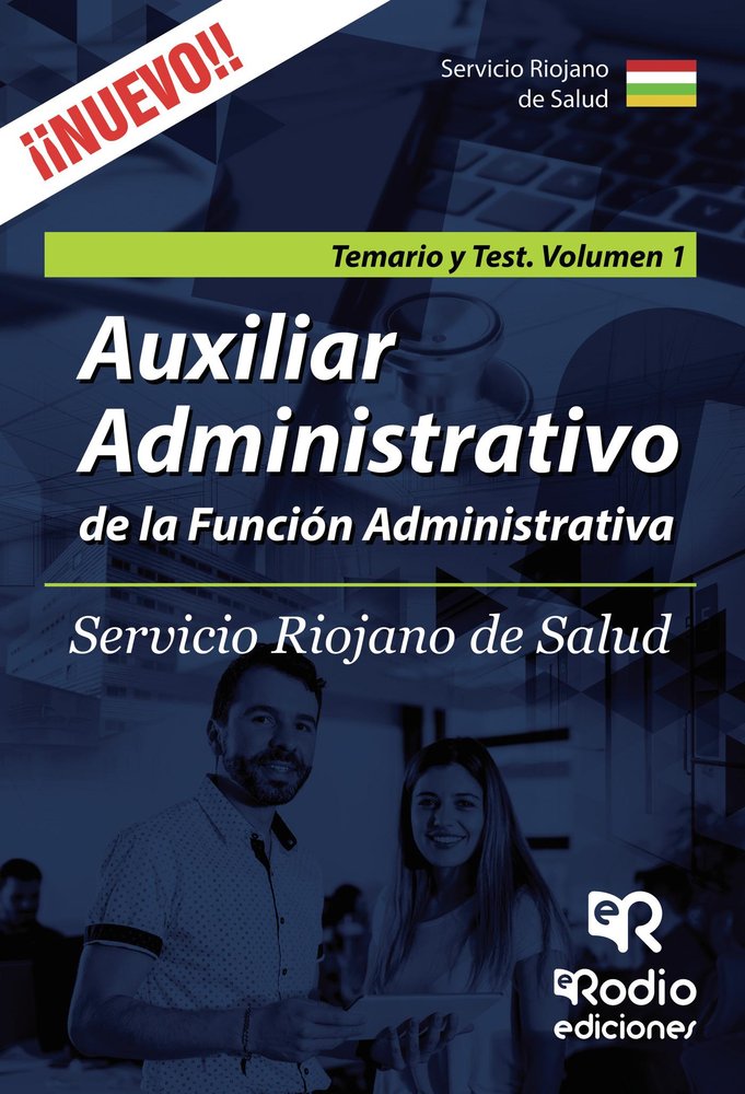 Temario y Test. Volumen 1. Auxiliar Administrativo del Servicio Riojano de Salud., de Varios autores | portada del libro