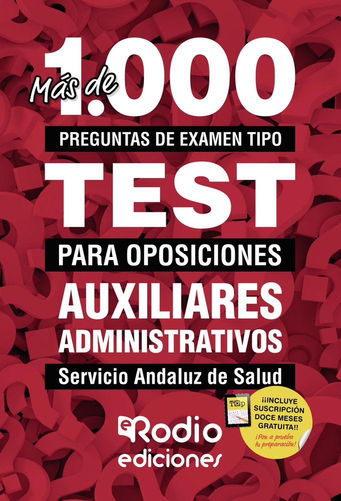 Auxiliares Administrativos del SAS. Más de 1.000 preguntas de examen tipo test., de Varios autores | portada del libro