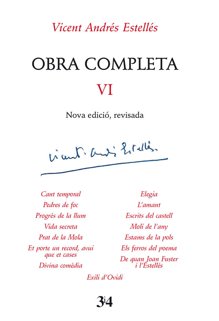 Obra completa revisada, volum 6, de ANDRES ESTELLES, VICENT | portada del libro