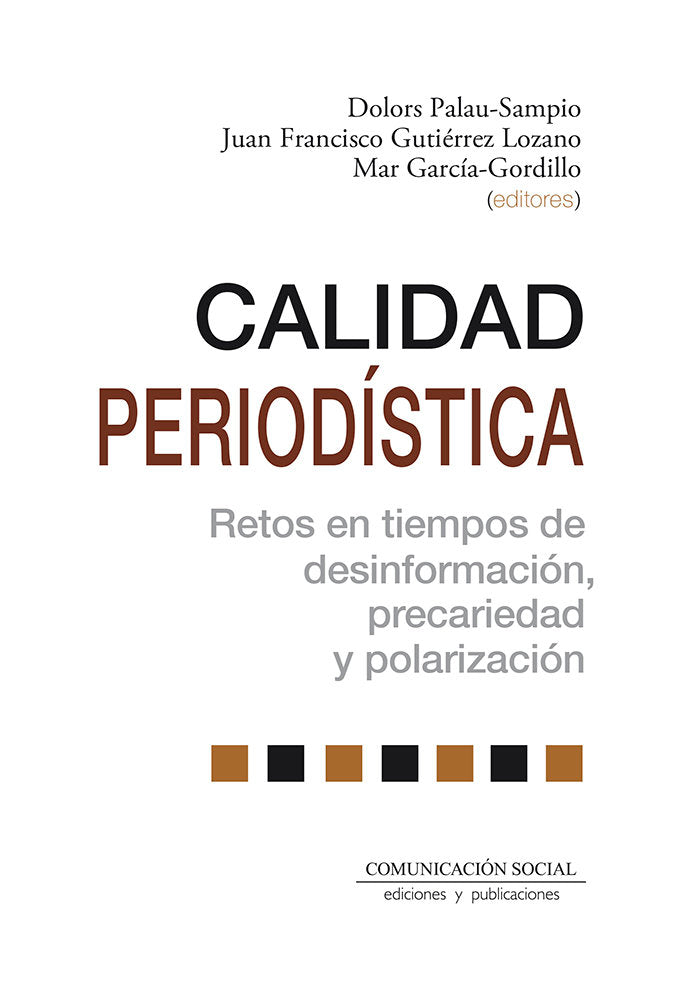 CALIDAD PERIODISTICA, de PALAU SAMPIO, DOLORS | portada del libro