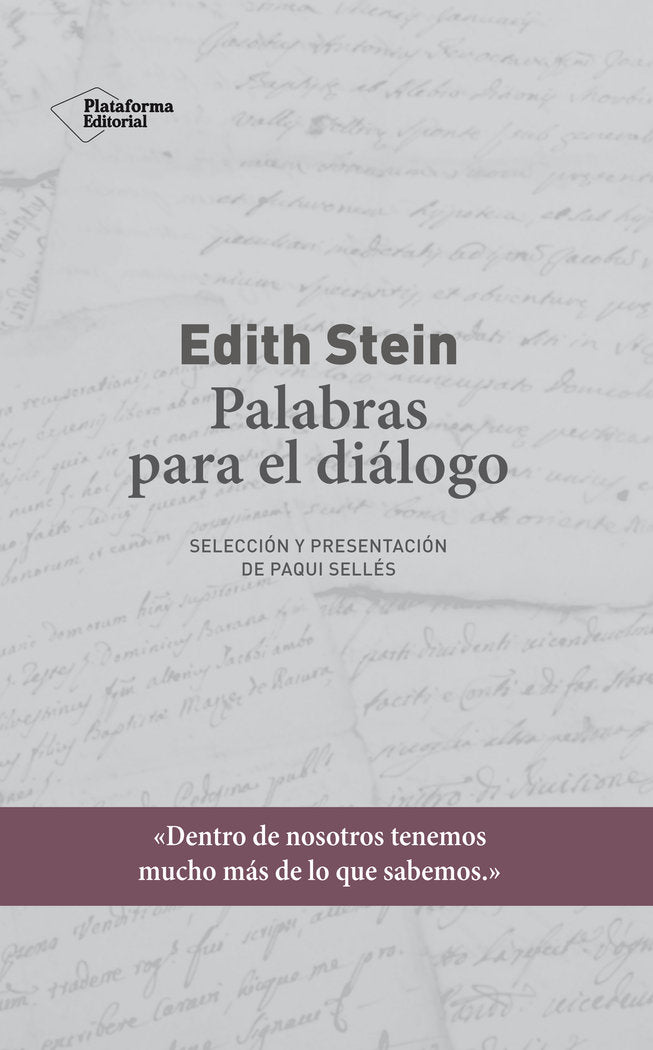 Edith Stein. Palabras para el diálogo, de Stein, Edith | portada del libro
