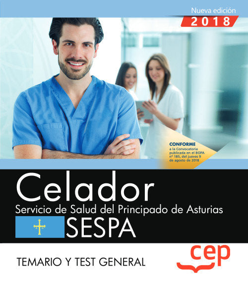 Celador del Servicio de Salud del Principado de Asturias. SESPA. Temario y test general, de CEP, Editorial | portada del libr