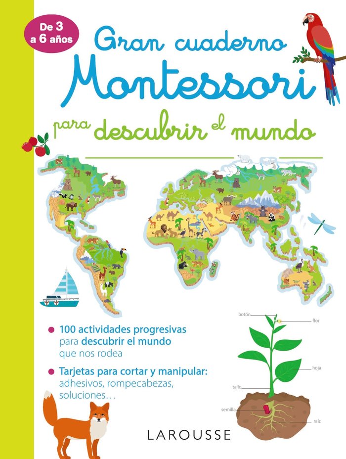 Gran cuaderno Montessori para descubrir el mundo, de Larousse Editorial | portada del libro