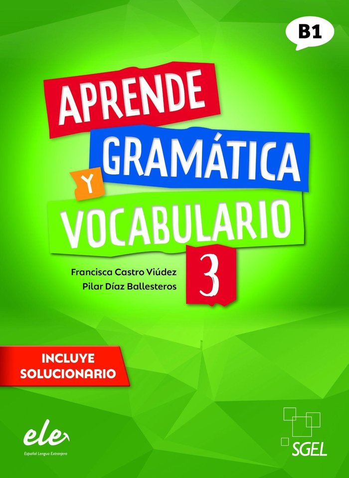 APRENDE GRAMATICA Y VOCABULARIO 3 B1 | portada del libro