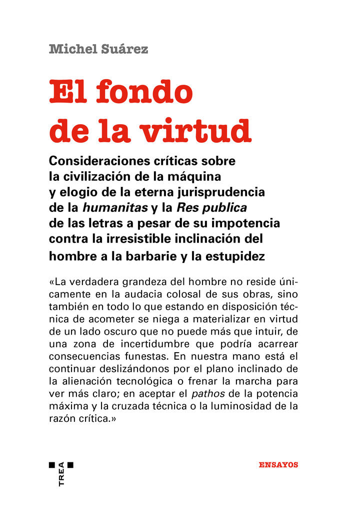 El fondo de la virtud, de Suárez, Michel | portada del libro