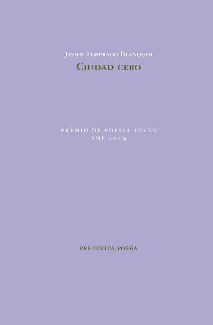CIUDAD CERO, de Temprado Blanquer | portada del libro