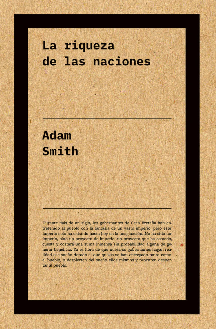 La riqueza de las naciones, de Smith, Adam | portada del libro