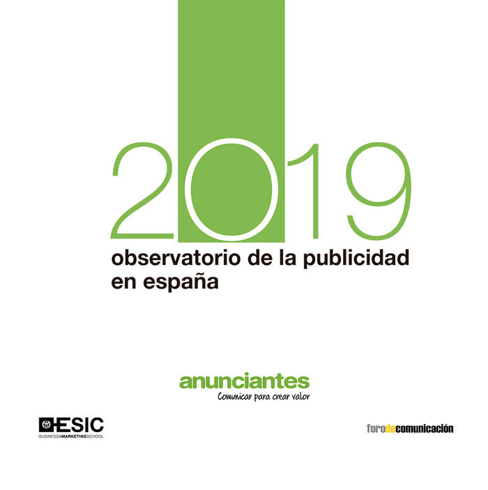 OBSERVATORIO DE LA PUBLICIDAD EN ESPAÑA 2019, de Varios autores | portada del libro