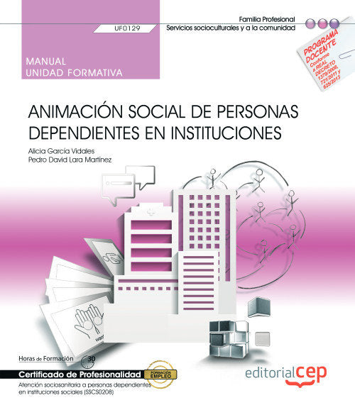 MANUAL ANIMACION SOCIAL PERSONAS DEPENDIENTES INSTITUCIONES | portada del libro