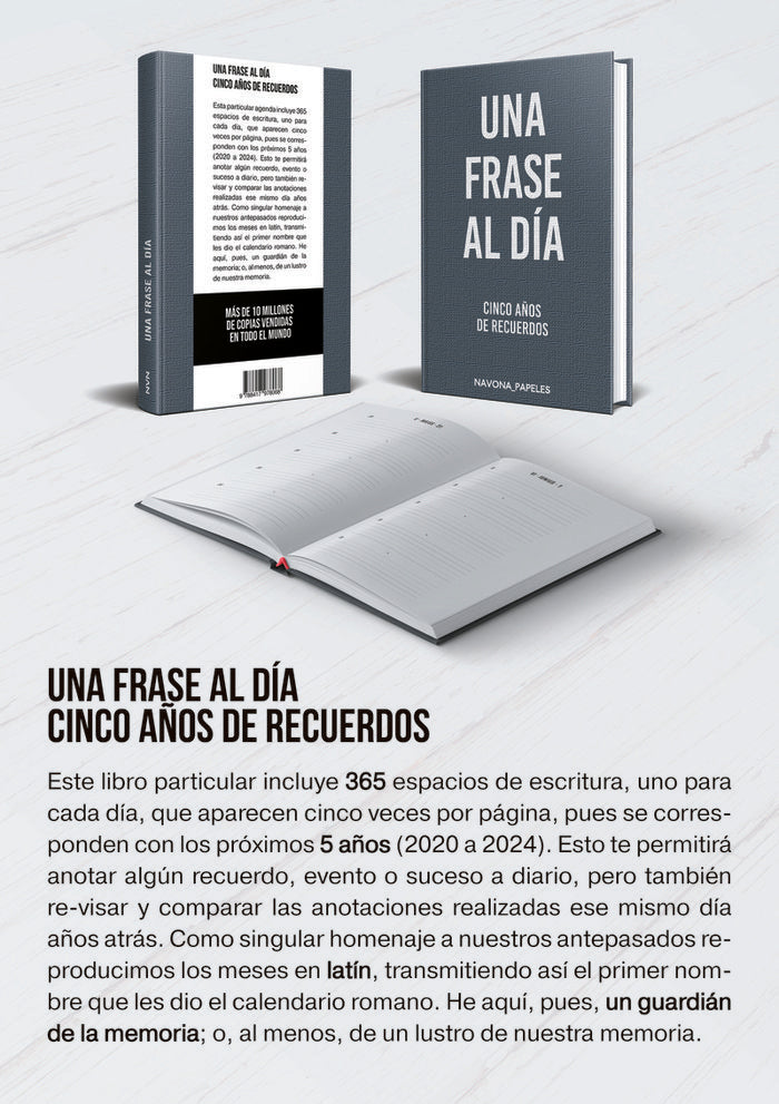 UNA FRASE AL DIA, CINCO AÑOS DE RECUERDOS, de , -- | portada del libro