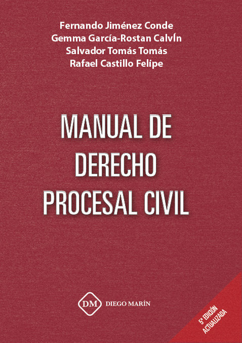 MANUAL DE DERECHO PROCESAL CIVIL, de JIMENEZ CONDE | portada del libro