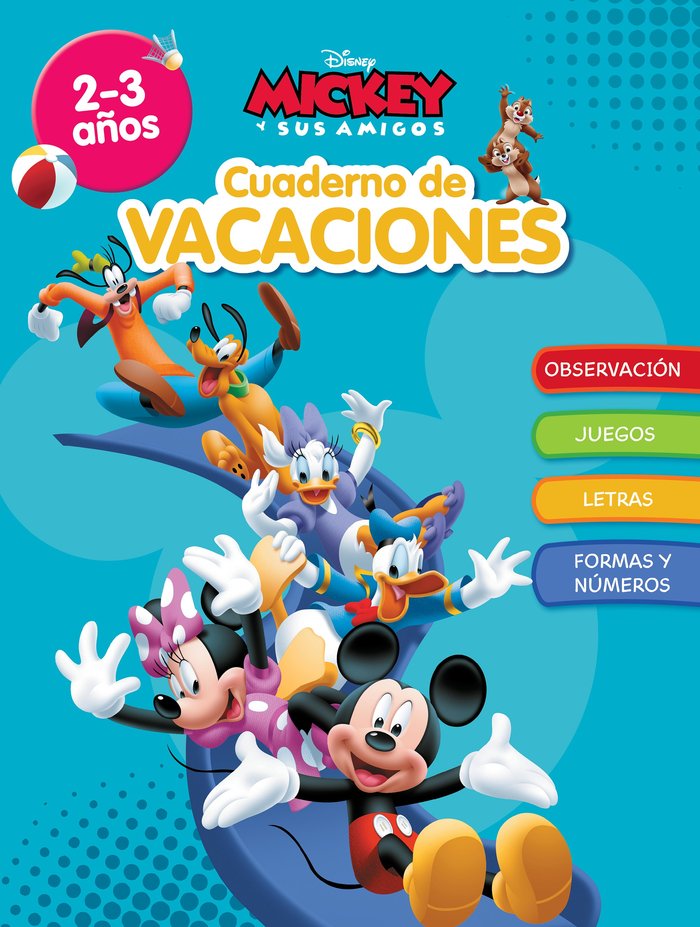 CUADERNO DE VACACIONES MICKEY 2 3 AÑOS APRENDO CON DISNEY, de DISNEY | portada del libro