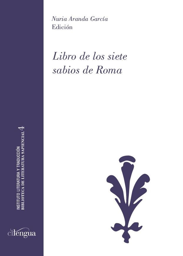 Libro de los siete sabios de Roma | portada del libro
