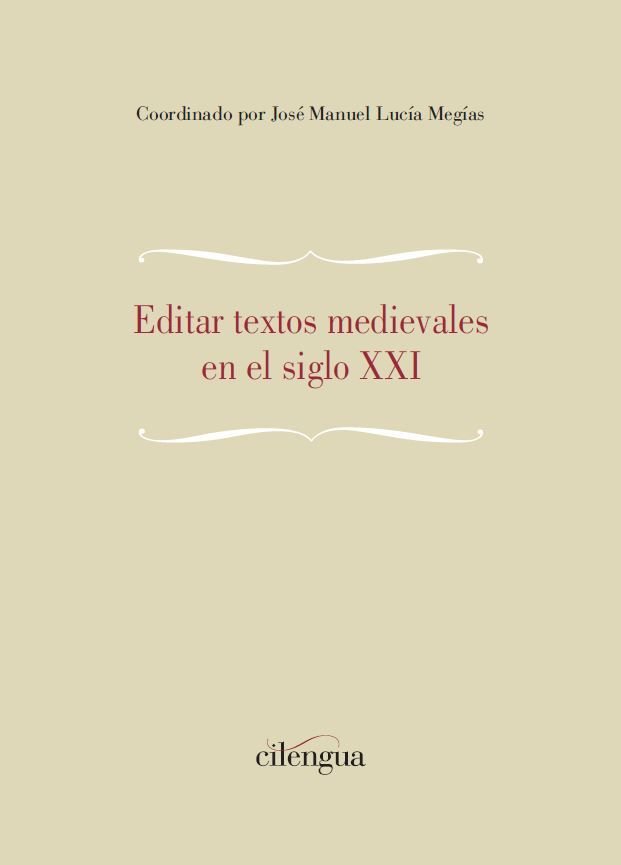 Editar textos medievales en el siglo XXI | portada del libro