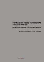 Formación socio-territorial y participación, de CARLOS SANCHEZ CASAS PADILLA | portada del libro