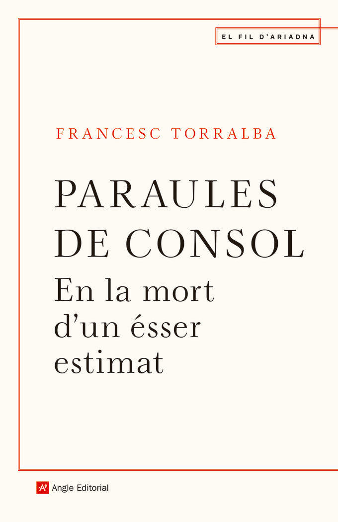 Paraules de consol, de Torralba Roselló, Francesc | portada del libro