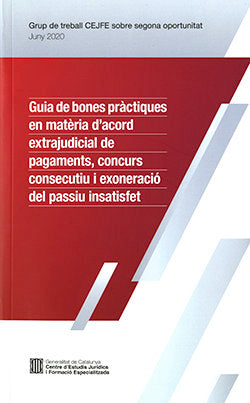 GUIA DE BONES PRACTIQUES EN MATERIA D'ACORD EXTRAJUDICIAL DE PAGAMENTS, CONCURS | portada del libro