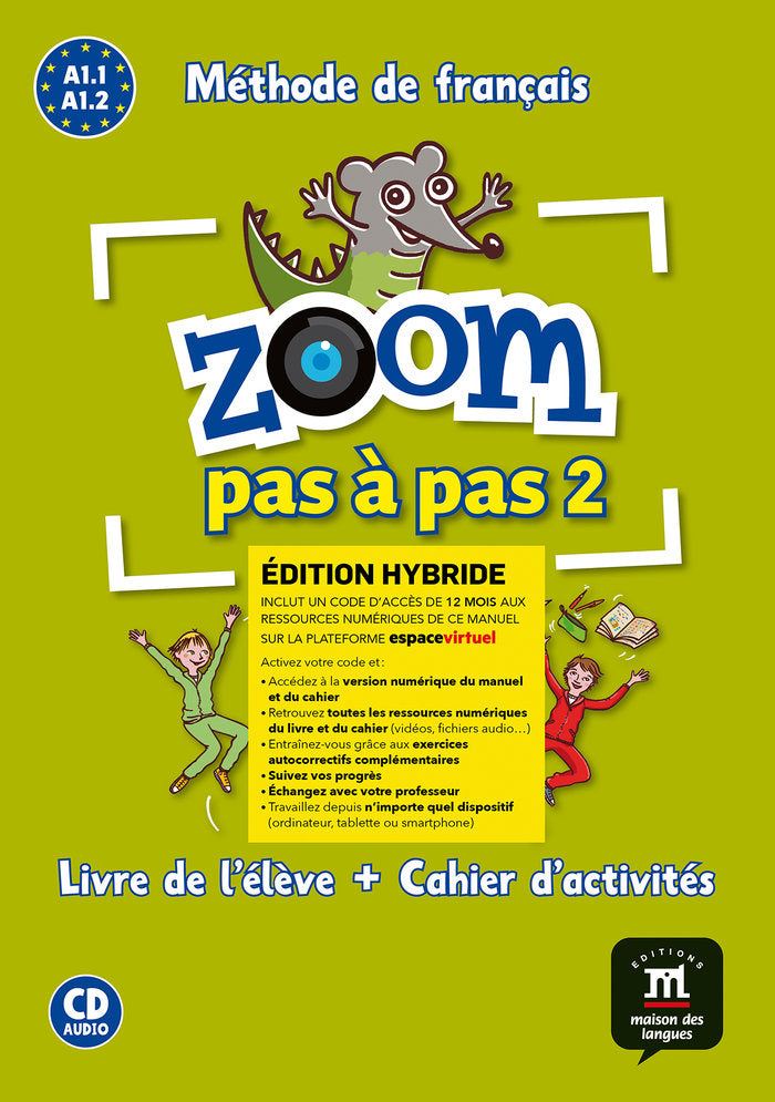 ZOOM PAS A PAS 2 ED.HYBRIDE LIVRE + CAHIER, de JONVILLE, CATHERINE | portada del libro