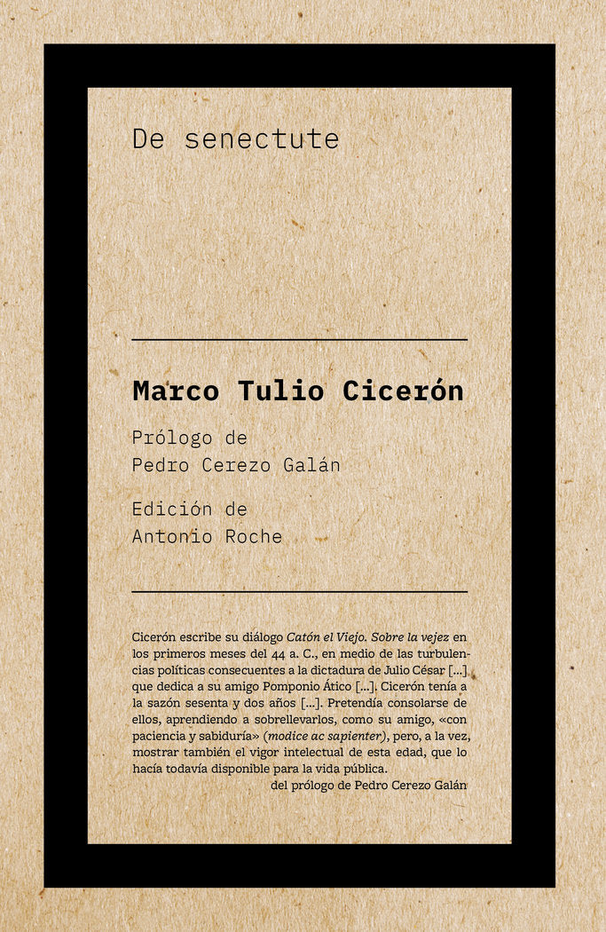 DE SENECTUTE, de CICERON | portada del libro