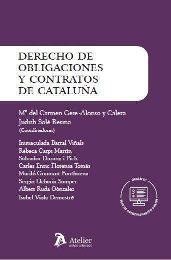 DERECHO DE OBLIGACIONES Y CONTRATOS DE CATALUÑA, de SOLE RESINA | portada del libro