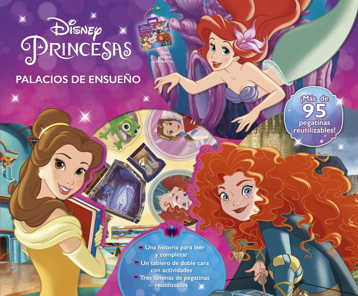 PRINCESAS. PALACIOS DE ENSUEÑO. MALETIN DE CUENTOS, ACTIVIDADES Y PEGATINAS, de DISNEY | portada del libro
