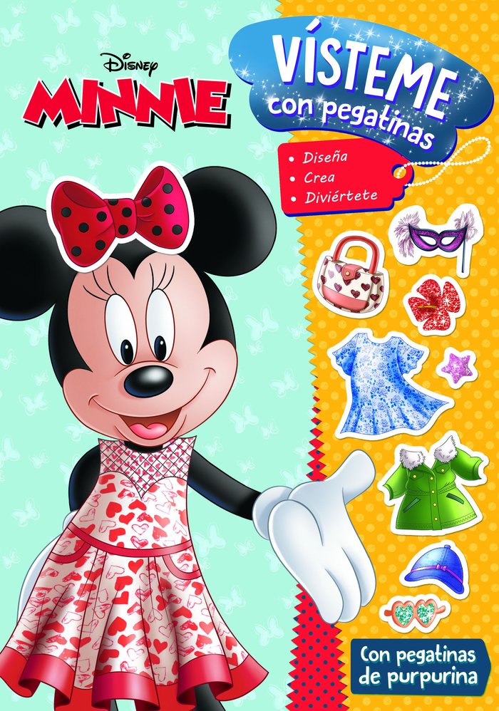 MINNIE. VISTEME CON PEGATINAS, de DISNEY | portada del libro