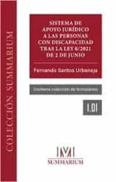 SISTEMA DE APOYO JURIDICO A LAS PERSONAS CON DISCAPACIDAD TR, de SANTOS URBANEJA | portada del libro