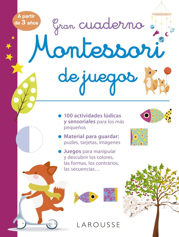 GRAN CUADERNO MONTESSORI DE JUEGOS, de EDITIONS LAROUSSE | portada del libro