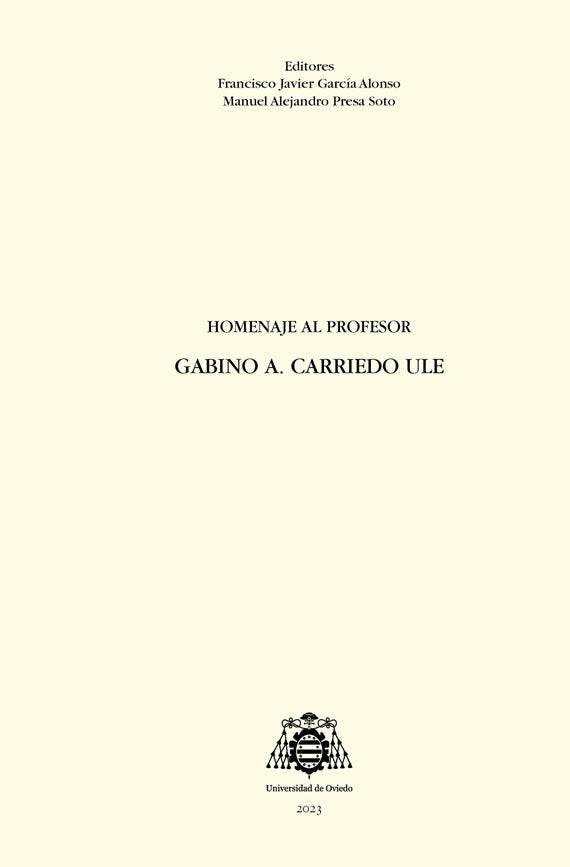 Homenaje al profesor Gabino A. Carriedo Ule, de AA.VV. | portada del libro
