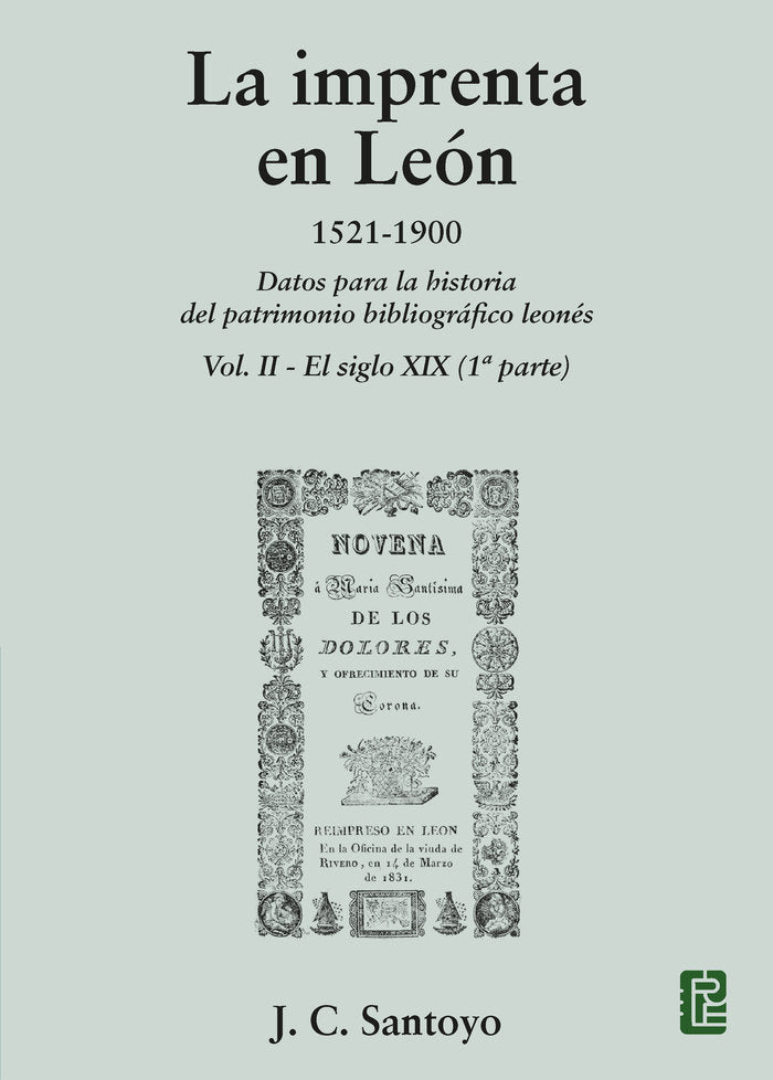 LA IMPRENTA EN LEON 1521 1900, de J.C. SANTOYO | portada del libro
