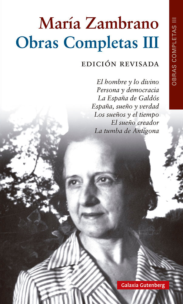 MARIA ZAMBRANO OBRAS COMPLETAS VOL. III, de ZAMBRANO | portada del libro