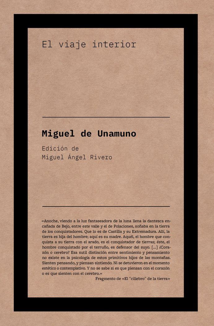 EL VIAJE INTERIOR, de DE UNAMUNO, MIGUEL | portada del libro