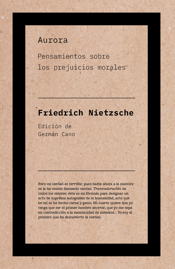 AURORA, de NIETZSCHE | portada del libro