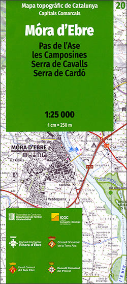 MAPA TOPOGRAFIC DE CATALUNYA 1:25 000. CAPITALS COMARCALS. 20-MORA D'EBRE, de INSTITUT CARTOGRAFIC DE CATALUNYA | portada del