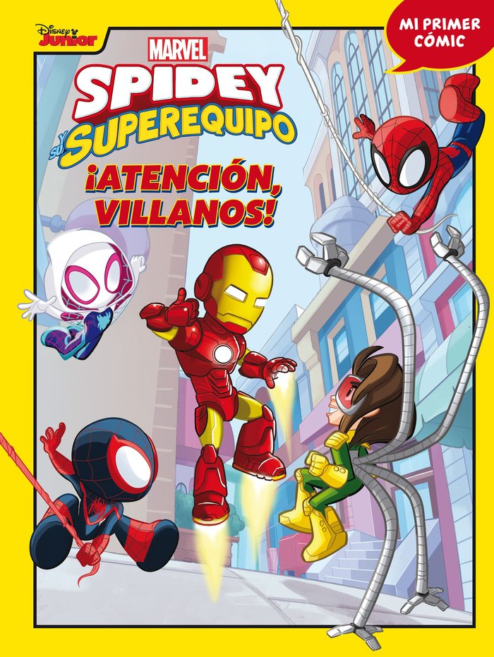 SPIDEY Y SU SUPEREQUIPO ATENCION VILLANOS, de MARVEL | portada del libro