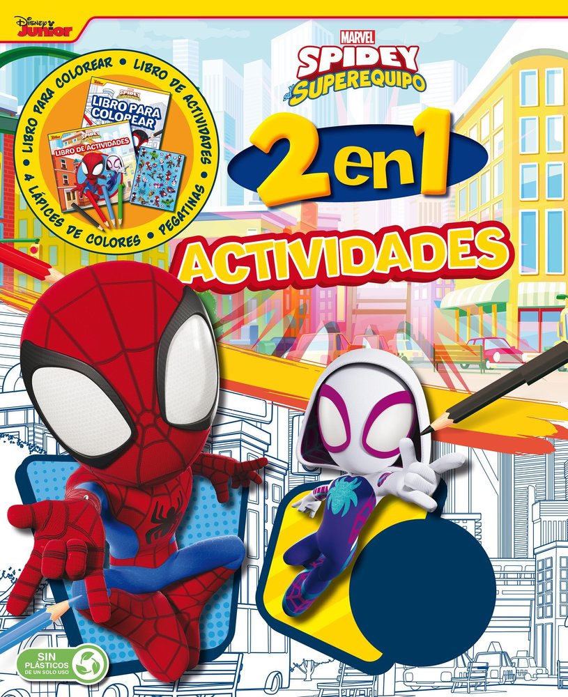SPIDEY Y SU SUPEREQUIPO ACTIVIDADES 2 EN 1, de MARVEL | portada del libro