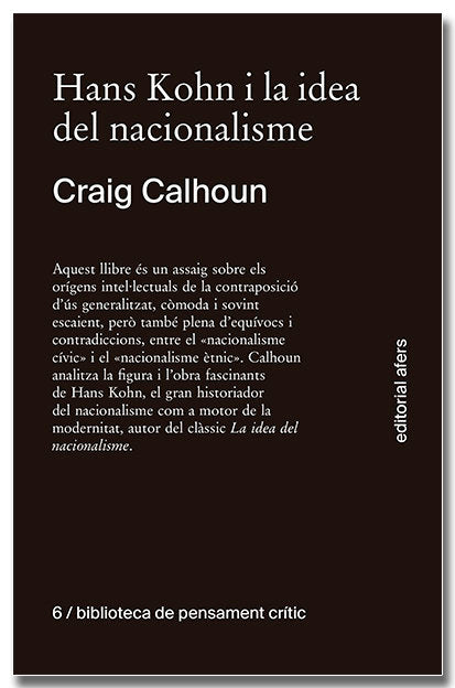 Hans Kohn i la idea del nacionalisme, de CALHOUN, CRAIG J. | portada del libro